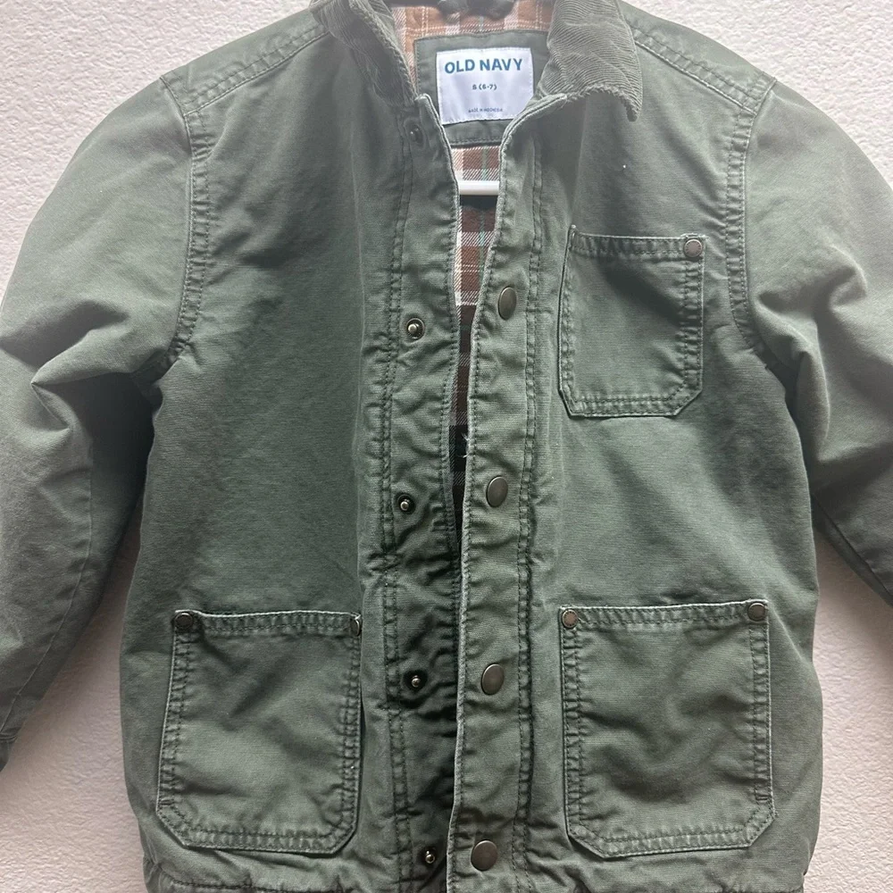Old Navy Kids Olive Green Jean Jacket
